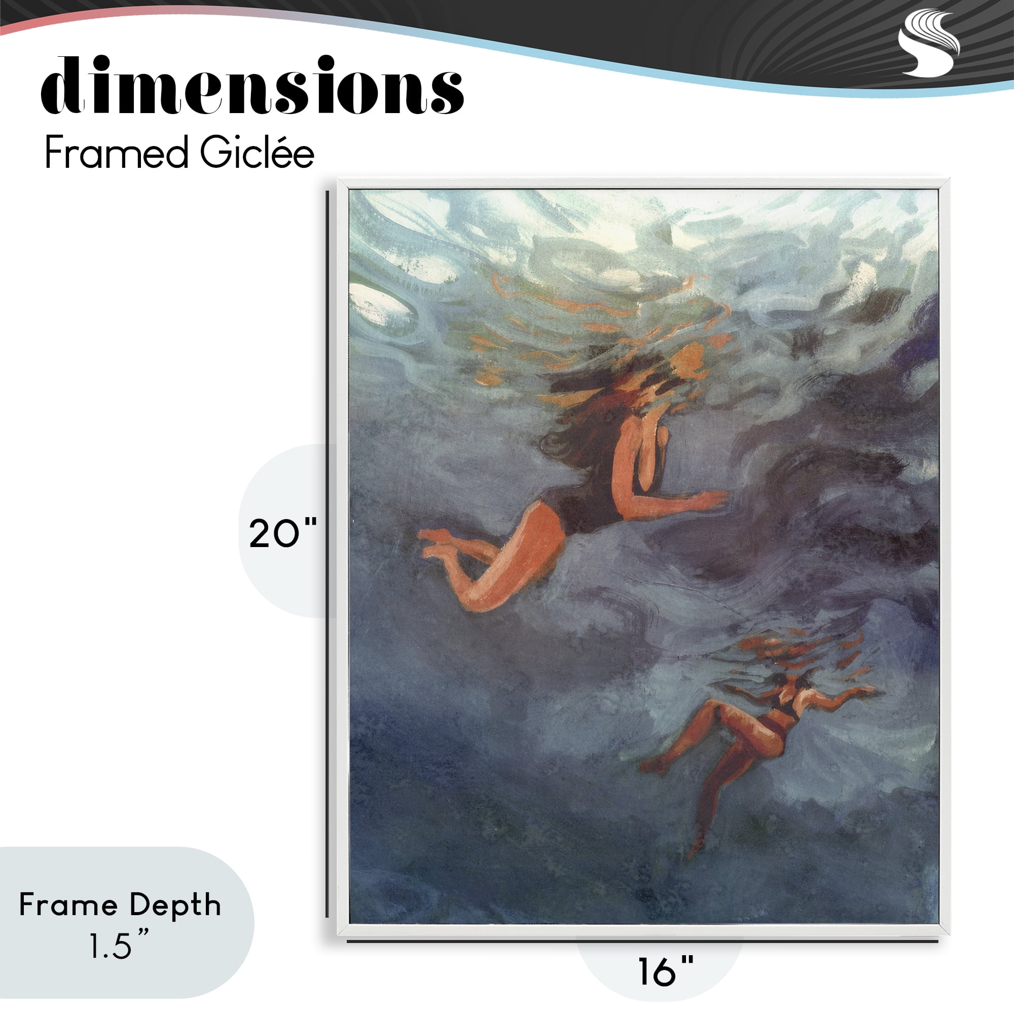 Stupell Industries Underwater Summer's Dance White Framed Giclee Art, design by Victoria Barnes