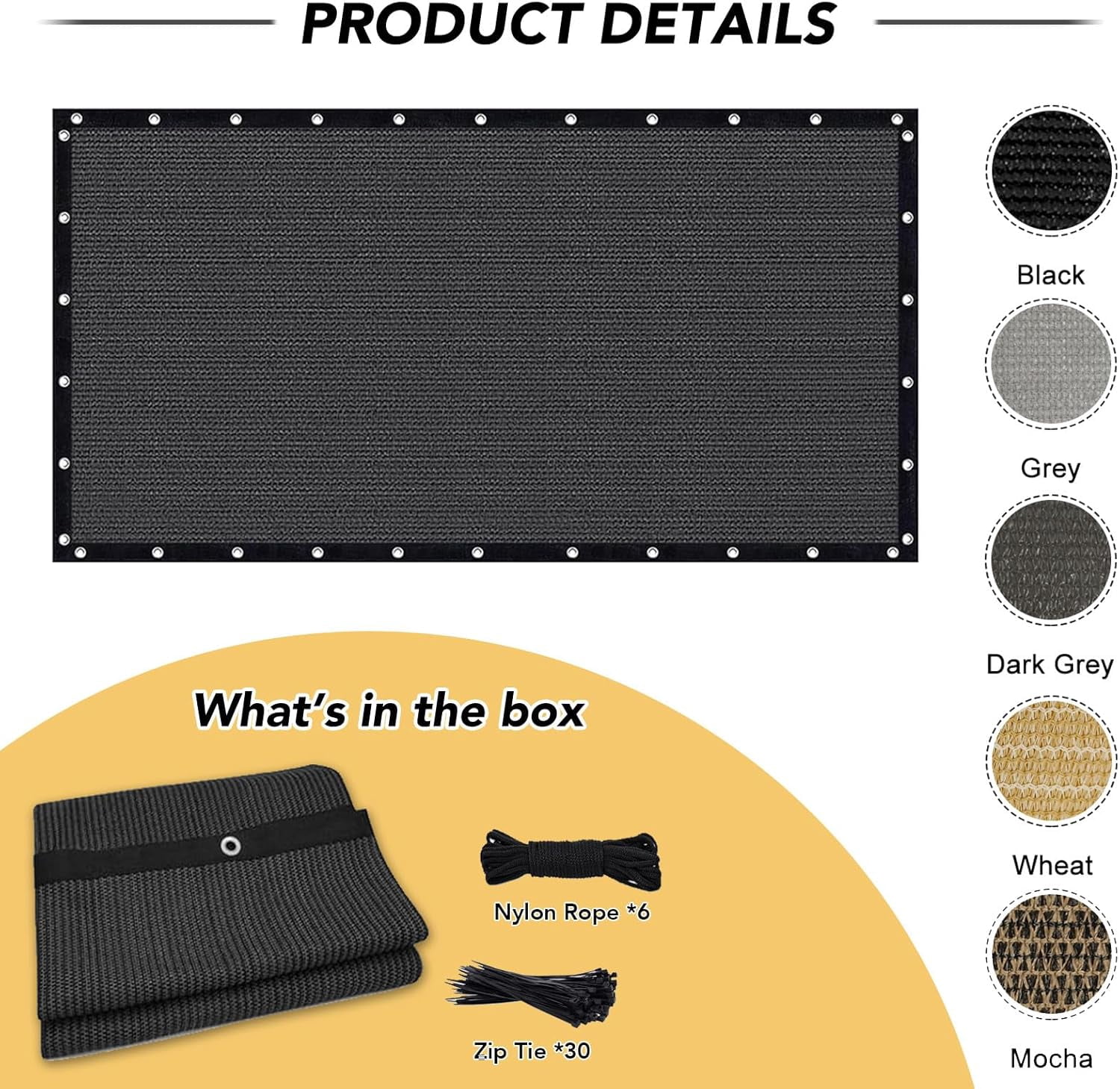 Shade&Beyond 90% Sun Shade Cloth 12'x20'Outdoor Pergola Shade Cover Canopy with Grommets UV Block Privacy Screen for Patio, Backyards, Outdoor, Carport, Garden,Dark Gray