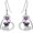 02-Feb-Amethyst, variant on Pug Earrings with Heart Birthstone 925 Sterling Silver Dog Earrings Pug Jewelry Gifts for Women Lover