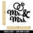 thumbnail image 2 of Mr. and Mrs. Wedding Rings Self-Inking Rubber Stamp Ink Stamper - Red Ink - Medium 1 Inch, 2 of 7