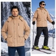 thumbnail image 5 of Weilanxin Men's Winter Jacket with Hood Fleece Lined Water Repellent Windproof Thicken Parka Winter Coat for Skiing Hiking Work, 5 of 11