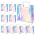 thumbnail image 1 of Paquete de 10 Bolsas de Regalo Transparentes para Boda, Bolsas de Regalo Transparentes con Asa Resistente, Bolsas de Papel de Regalo de PVC para Boda, HolográFicas, 1 of 7