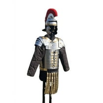 Lorica Segmentata Roman Soldier Body Armor Suit with attached Roman Cingulum Belt and Centurion Helmet
