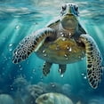 thumbnail image 5 of Orinice  Nautical Sea Turtle Shower Curtain Ocean Beach Animal Cartoon Tropical Starfish Blue Marine Life Turquoise Underwater World Summer Boys Fabric Bathroom Curtain Sets Hooks  60x72, 5 of 7