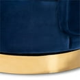 thumbnail image 6 of Bowery Hill 18.11" Contemporary Velvet Swivel Accent Chair in Blue/Gold, 6 of 8