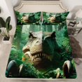 thumbnail image 2 of Homewish Jungle Wildlife Dinosaur Twin Sheet Sets, Green Plant Botanical Twin Fitted Sheet, Teens Kids Boys Girls Flat Sheet, Super Cozy Room Decor, 3-Piece, 2 of 7