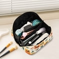 thumbnail image 2 of FORMRS Makeup Bag Travel Cosmetic Organizer for Women Fold Flat Zipper Pouch with Handle, Cartoon Plants, 2 of 8
