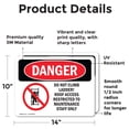 thumbnail image 2 of (2 Pack) Do Not Climb Ladder Roof Access OSHA Danger Sign 14 Inch X 10 Inch Vinyl Label Decal Sticker Weather Resistant, UV Protected for Workplace, Business, and Construction Site,, 2 of 7