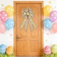 thumbnail image 6 of Uutvery Easter Bow Knot, 53x29cm Linen Like Handmade Decorative Bow with Egg Patterns, for Wreath Gift Box Door Wall Hanging Decor, 20.9x11.4 Inches, 6 of 6