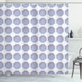 thumbnail image 1 of Yoga Shower Curtain, Hand Drawn Style Watercolor Flowers Frame Nature Inspired Hippie Design, Fabric Bathroom Set with Hooks, 69W X 70L Inches, Mauve Pale Blue and White, by Ambesonne, 1 of 3