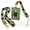 Cat Green Leaf, variant on Bee Flower 2-in-1 Lanyard Wallet with ID Badge Holder and Keychain