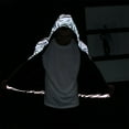 thumbnail image 4 of YLSDY Men's Reflective Hooded Casual Jacket Zipper Long Sleeve Dance Coat Night Exercise Fluorescent Outwear Outdoor Activewear White L, 4 of 9
