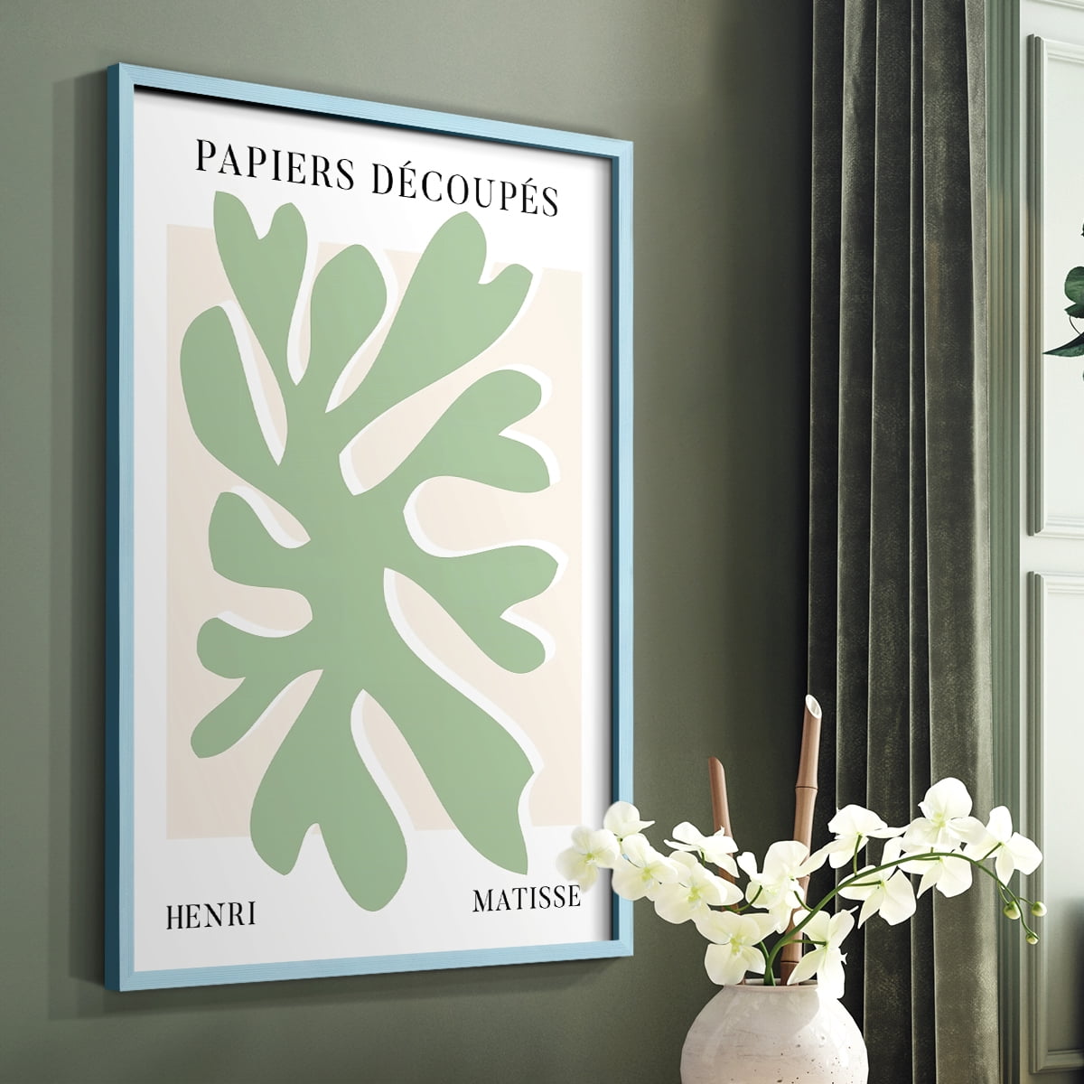Matisse CV Framed Print in Blue Solid Wood 22 x 28 Framed Print