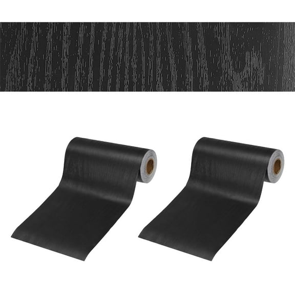 6 Inch x 66ft Wood Grain Repair Tape, Self Adhesive Realistic Textured Repair Tape Patch for Floor Door Table Cabinets Desk, Black