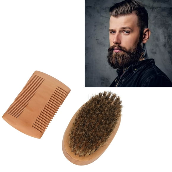 Juego de Peine de Pincel de Estilización de Barba, Kit de Peine de Pincel de Barba de Peine de Peinador de Pincel Con Bolsa de Almacenamiento para El Hogar