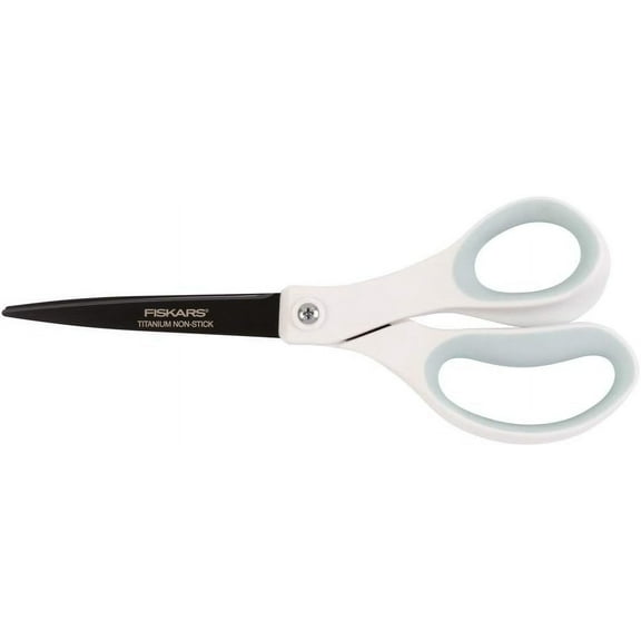 Fiskars Non-Stick Titanium Softgrip Fashion Scissors - 8 in Blade - 1 Piece, Sea Mist/Eclipse
