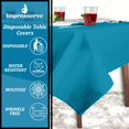 thumbnail image 2 of Impresserve 54" x 108" Blue Disposable 3-Ply Paper and Plastic Tablecloth – 5 Count, 2 of 5