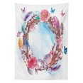 thumbnail image 3 of Ambesonne Flower Tablecloth Rectangular Table Cover, Floral Wreath Feathers, 60"x90", Multicolor, 3 of 4