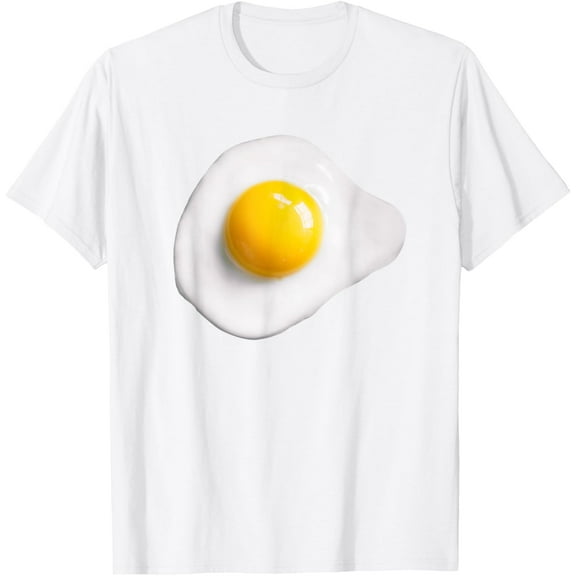 Funny Fried Egg Shirt DIY Halloween Costume Ideas Yolk T-ShirtMen and women, White T-shirt, size: Extra large