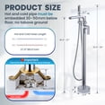 thumbnail image 2 of Wowow Brass Freestanding Waterfall Tub Faucet with Single Handle and Hand Shower in Polished Chrome, 2 of 7