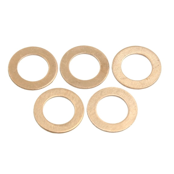 14mm Inner Dia Copper Washers Flat Car Metric Sealing Gaskets Rings 5pcs