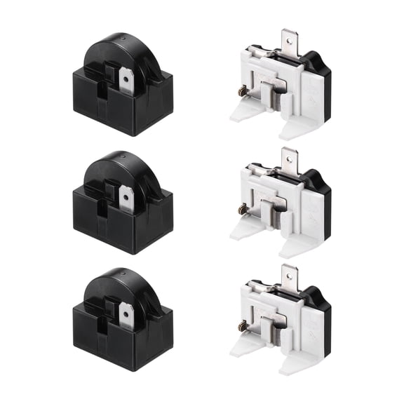 3 Set PTC Refrigerator Starter Relay 4.7 Ohm 1 Pin and 1/2HP Overload Protector