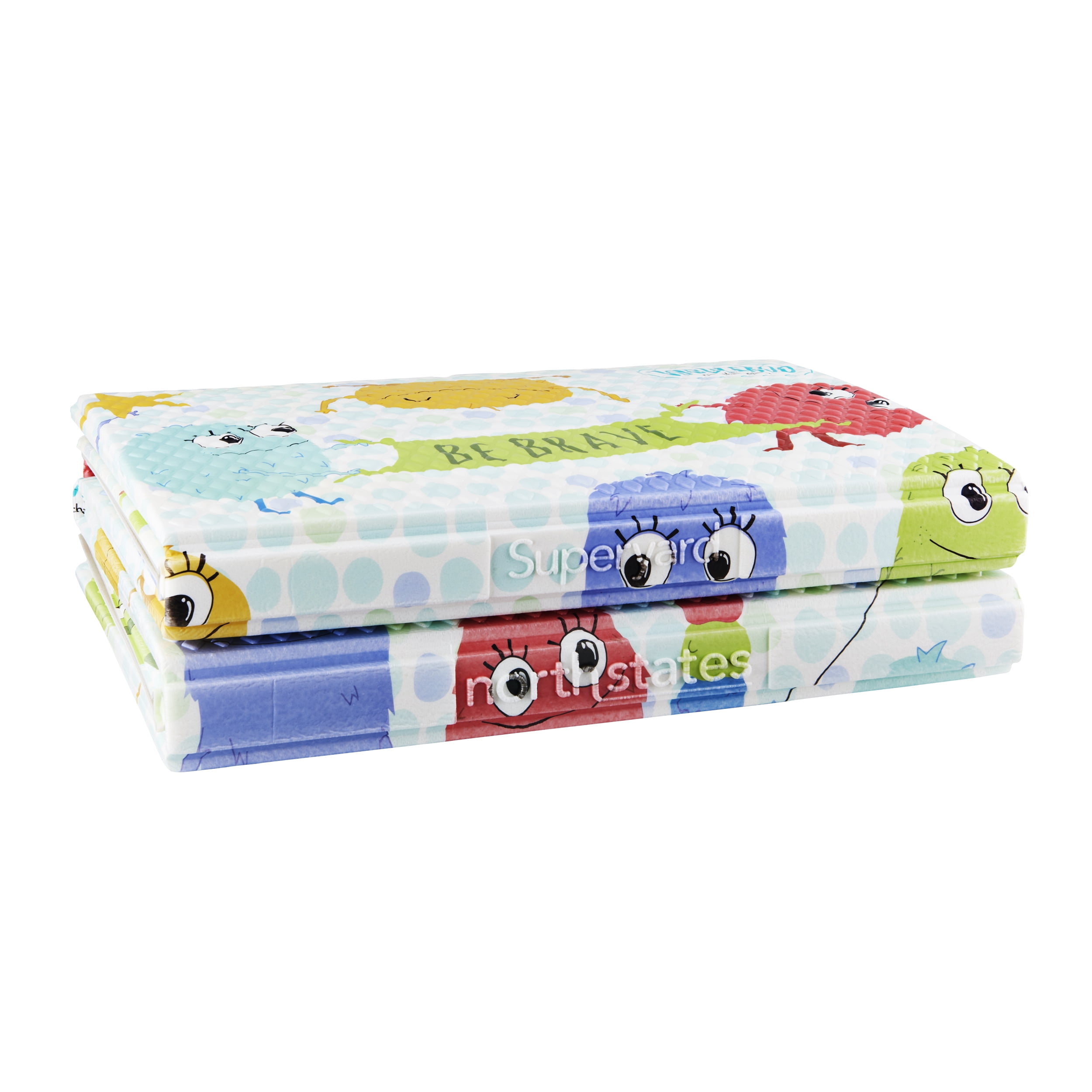 Toddleroo by North States  Superyard Folding Toddleroo Friends Play Mat for Babies, Extra Large 71” x 71”, Multicolor