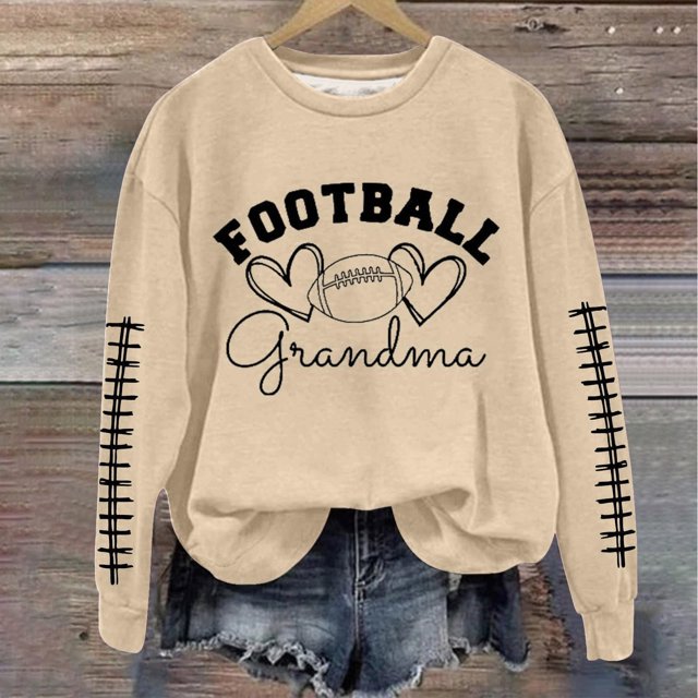 Heisall Women's Autumn Winter Sweatshirts Long Sleeve Loose Hoodless Rugby Print Fashion Casual 2025 New Design