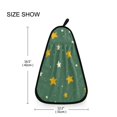 thumbnail image 6 of Green Stars Pattern Hand Towel Quick Drying Home Storage Kitchen Towel Hooks Dish Cloths, 6 of 6