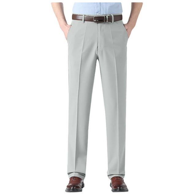 SHIXIAOO Pantalon Habillé à Plis devant Coupe Classique pour Hommes Mynx avec Ceinture Extensible Dissimulée