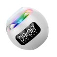 thumbnail image 3 of PENGXIANG rongweiwang Haut-Parleur Bluetooth 5.0 avec Réveil Numérique Haut-Parleur Bluetooth Lecteur de Musique Sans Fil Forme de Boule, 3 of 9