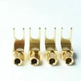 thumbnail image 4 of 4pcs Gold-Plated Spade to Banana Plug Adapter 6mm Cable for Audio Enthusiasts, 4 of 8