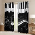 thumbnail image 2 of Manfei Musical Piano Curtains Pack of 2 (42x84 Each),Music Theme Curtains Blackout,Black Splash Ink Bedroom Curtains For Kids,Ultra Soft Home Decor, 2 of 6