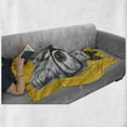 thumbnail image 6 of Animal Soft Flannel Fleece Throw Blanket, Sketchy Hand Drawn Design Baby Hipster Cat Kitten Glasses Image Print, Cozy Plush for Indoor and Outdoor Use, 50" x 70", Grey Mustard, by Ambesonne, 6 of 6