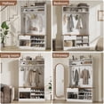 thumbnail image 4 of Vividwood Hall Tree with Bench Farmhouse Style 6 Hooks White, 4 of 8