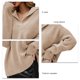 thumbnail image 5 of Mujeres De Punto Top Cuello En V Manga Larga Color Puro Engrosado Transpirable Suelto Jersey Suéter Albaricoque S, 5 of 6