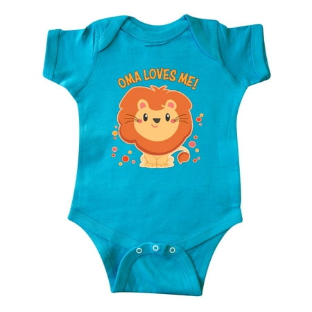

Inktastic Oma Loves Me- cute lion Gift Baby Boy or Baby Girl Bodysuit