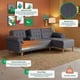 thumbnail image 3 of Sala Modular Reversible Makora Brunello Con Memory Foam, Color Gris Oxford, Lino Respaldo Reclinable De 3 posiciones., 3 of 10