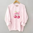 thumbnail image 4 of hxobax Oversized Sweatshirt for Womens Cute Cherry Bow Graphic Fleece Sweatshirts Comfy Pullover Top, 4 of 7