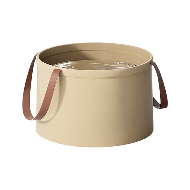 Cubeta plegable de viaje, cubo portátil plegable con asa para acampadas al aire libre, senderismo, pesca, baños de pies, uso múltiple, lavabo duradero y a prueba de fugas