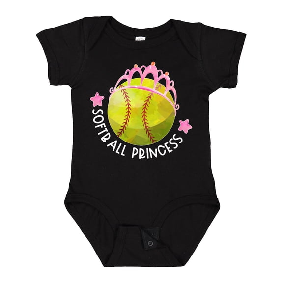 Inktastic Softball Princess- Tiara Girls Baby Bodysuit