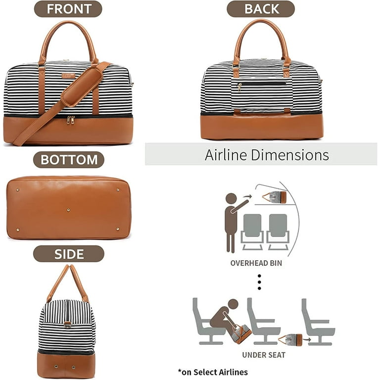 Realer Canvas Weekender Bag, Women Overnight Bag Hospital Carry-on