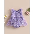 thumbnail image 2 of Coduop Infant Baby 3D Embroidered Sleeveless Rompers,Lace Patchwork Newborns Bodysuit Playsuit, 2 of 8