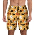 thumbnail image 2 of Picia Happy Halloween pattern Mens Swim Trunks with Compression Liner Stretch Beach Shorts Quick Dry with Zipper Pockets No-Chafing Board Shorts-3X-Large, 2 of 9