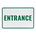 thumbnail image 1 of Uxcell 1 paquete cartel de entrada 14x10 pulgadas señales reflectantes de aluminio entrar aquí letras verdes sobre fondo blanco, 1 of 7