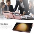 thumbnail image 6 of SaniMore for Samsung Galaxy S23 Ultra Case with Metal Rotating Ring Kickstand RFID Blocking Card Slots PU Leather Anti-scractch Wear-resitant Shockproof Wallet Cover for Samsung S23 Ultra, Rosegold, 6 of 9