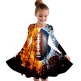 thumbnail image 1 of LOVZFMLL Robe d'Été à Manches Courtes pour Filles, Col Rond Imprimé, 1 of 4