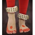 thumbnail image 3 of Banithani Indian Traditional 3 Line Classical Kathak 12 No Ghungroo Anklets Dancing Ankle Bracelet Pair Jewelry-White, 3 of 5