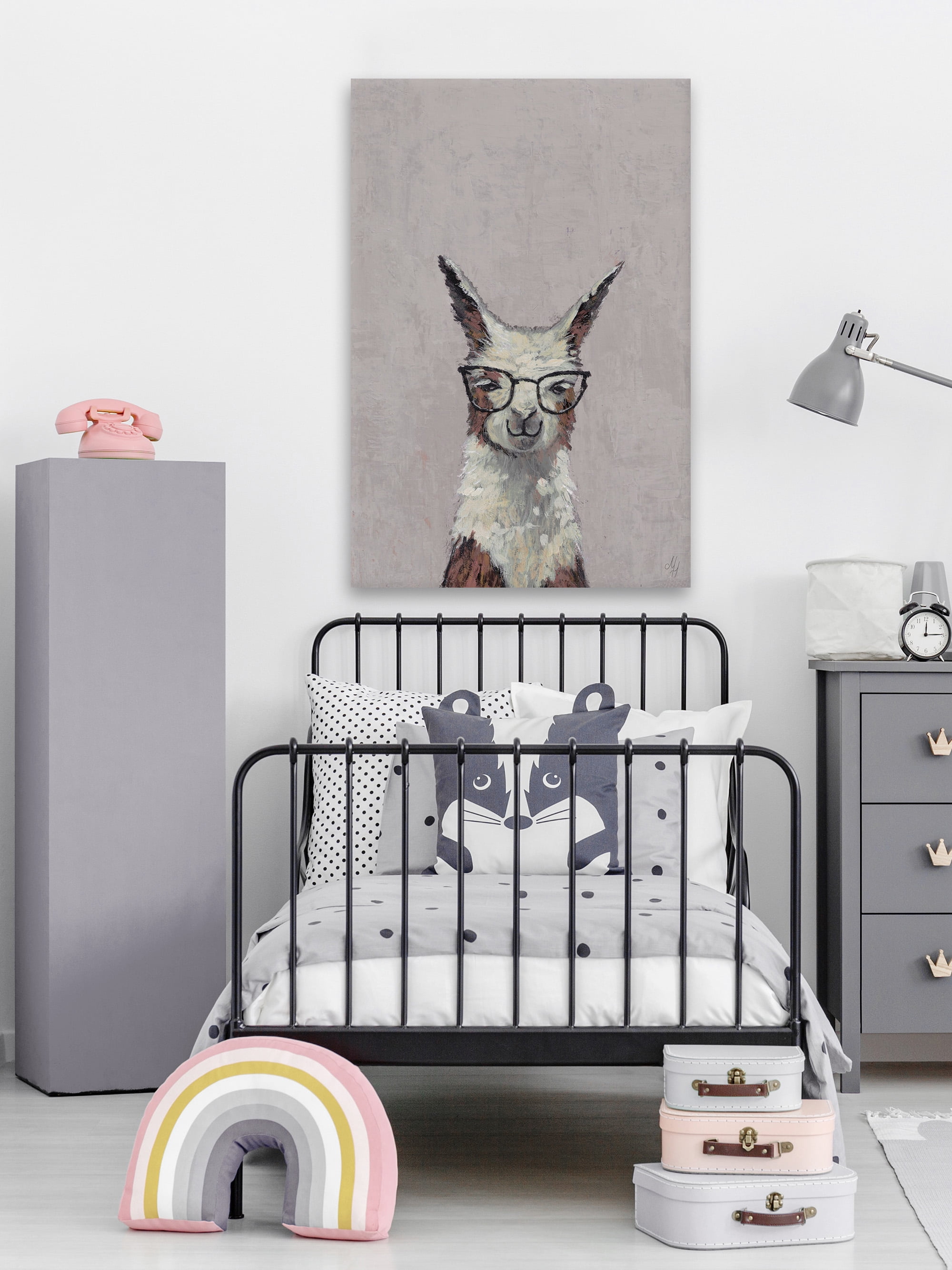 Marmont Hill Cheeky Smart Llama Canvas Wall Art