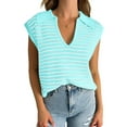 thumbnail image 2 of V Neck Cap Sleeve Tops Sleeveless Women Spring Sweater Vest, 2 of 5